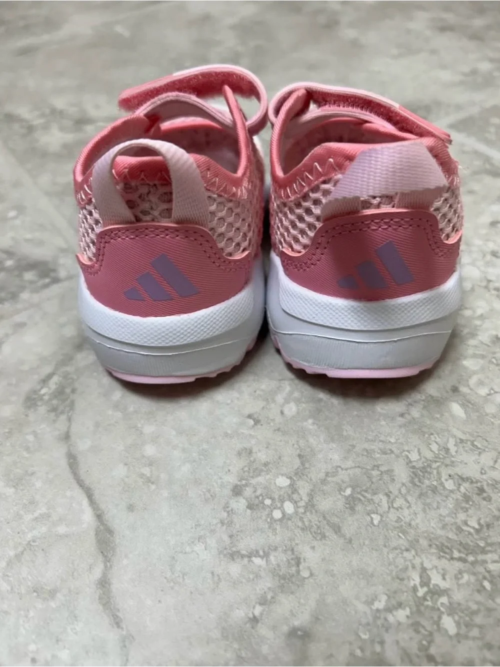 Adidas Girls Pink Mesh Hook-and-Loop Water Shoes